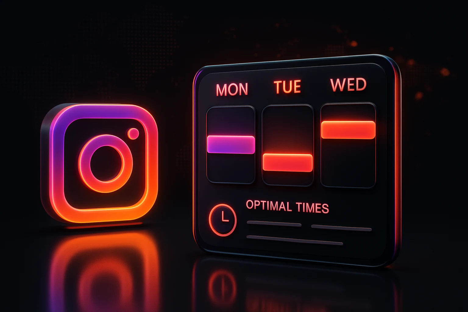 Calendar showing highlighted optimal Reel posting times for Monday to Wednesday