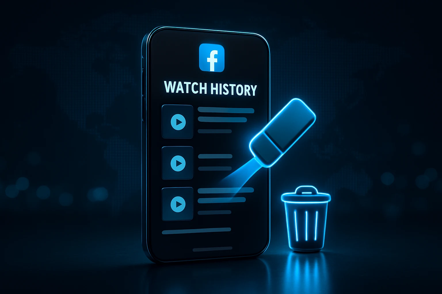 Clearing Facebook video watch history on a phone
